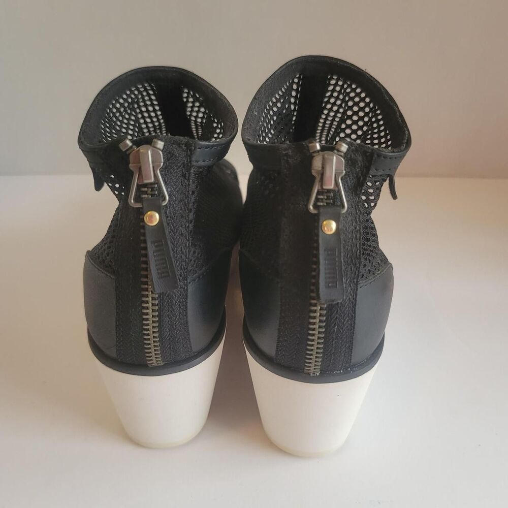 PUMA Wedge Sandals Mesh Platform Sneakers Black Women's Size 6.5
